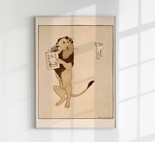 Lion and a Book by Edward Penfield – Vintage Poster