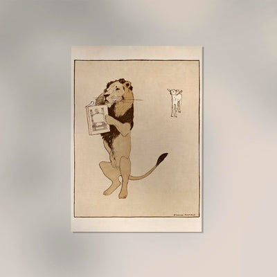 Lion and a Book by Edward Penfield – Vintage Poster