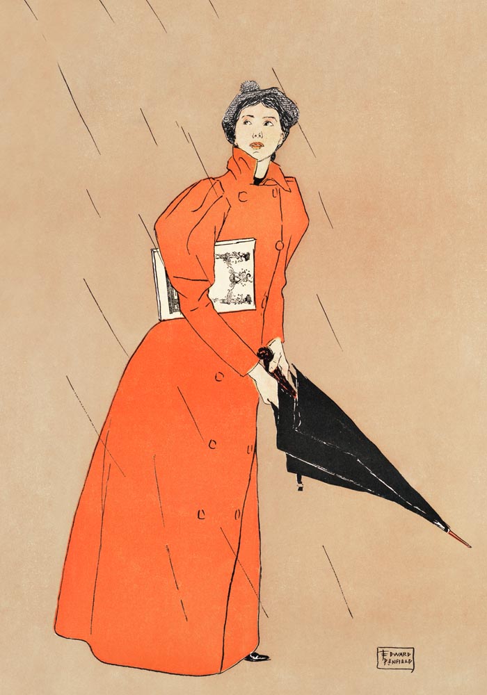 Woman holding umbrella by Edward Penfield – Vintage Poster — Ansicht 3