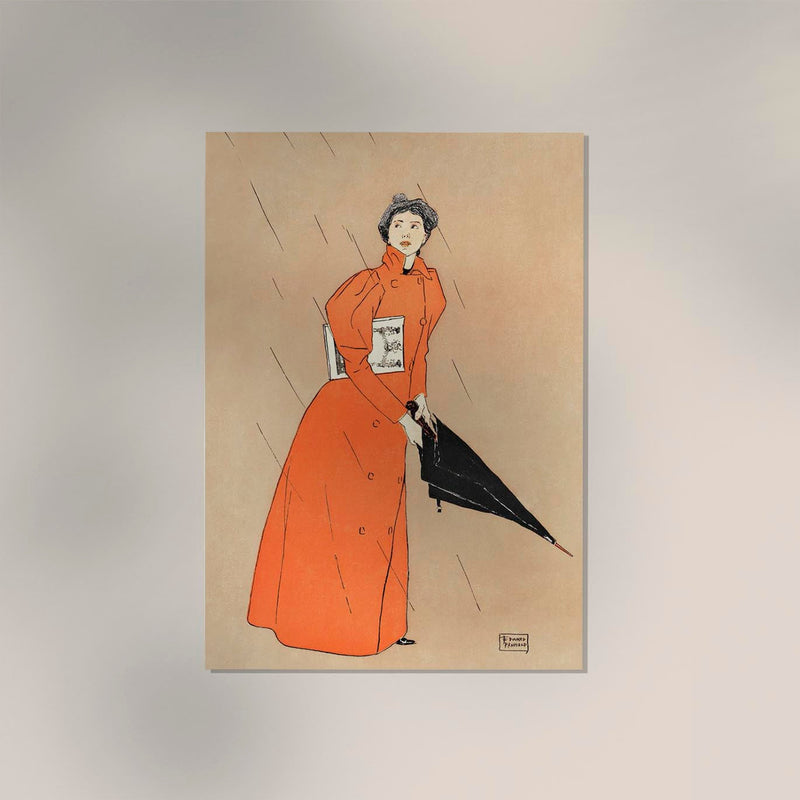 Woman holding umbrella by Edward Penfield – Vintage Poster — Ansicht 2