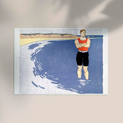 Man Standing in the Sea – Edward Penfield Vintage Poster