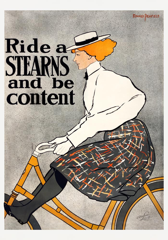 Ride a Stearns and be content by Edward Penfield – Vintage Poster Kunstdruck — Ansicht 3