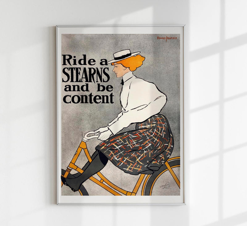 Ride a Stearns and be content by Edward Penfield – Vintage Poster Kunstdruck — Patroa Studio
