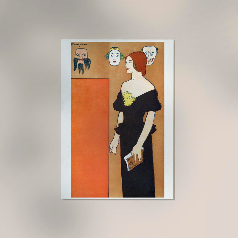 Woman in Black Dress – Vintage Poster Kunstdruck von Edward Penfield — Ansicht 2