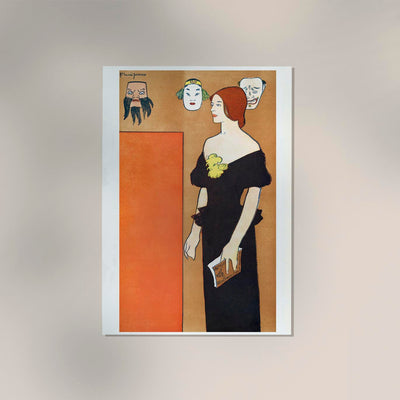 Woman in Black Dress – Vintage Poster Art Print by Edward Penfield