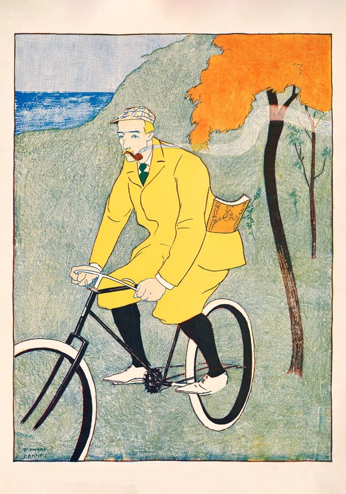 Man riding bicycle by Edward Penfield – Vintage Art Print Poster — Ansicht 3