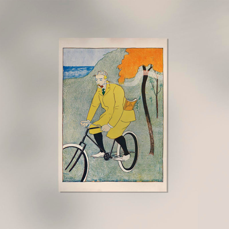 Man riding bicycle by Edward Penfield – Vintage Art Print Poster — Ansicht 2