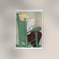 Woman Reading in a Rocking Chair – Vintage Poster von Edward Penfield — Ansicht 2