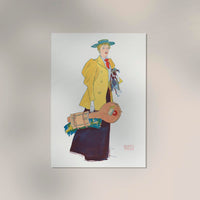Woman holding dog and stuffs by Edward Penfield – Vintage Kunstdruck — Ansicht 2