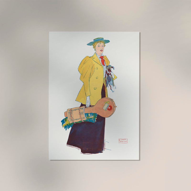 Woman holding dog and stuffs by Edward Penfield – Vintage Kunstdruck — Ansicht 2