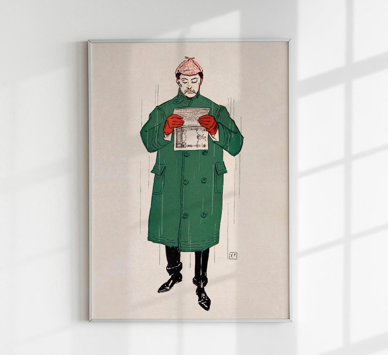 Man reading book by Edward Penfield – Vintage Poster Art Print — Patroa Studio