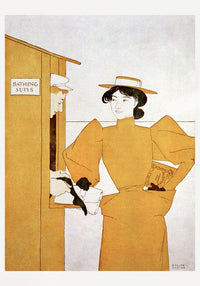 Woman picking up bathing suits – Vintage Poster von Edward Penfield — Ansicht 3