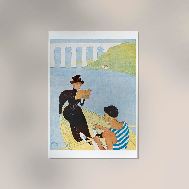 Woman Reading in a Row Boat – Edward Penfield Vintage Poster — Ansicht 2