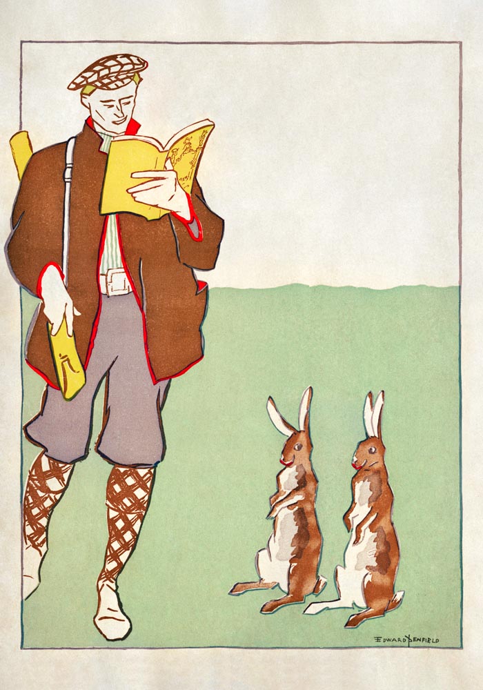 Man Reading a Book with Hares – Edward Penfield Poster — Ansicht 3