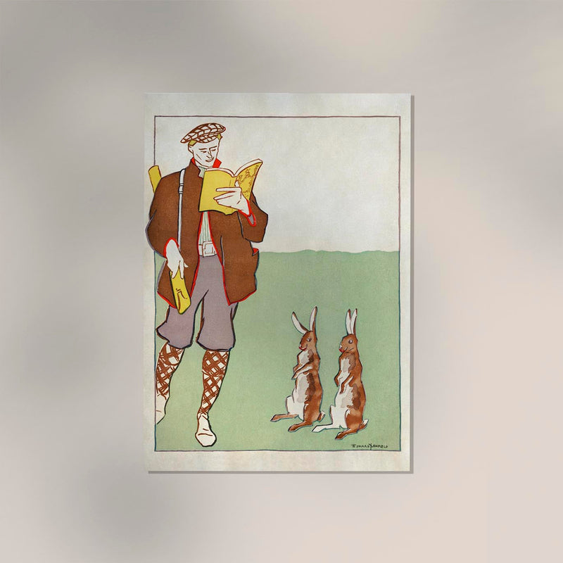 Man Reading a Book with Hares – Edward Penfield Poster — Ansicht 2