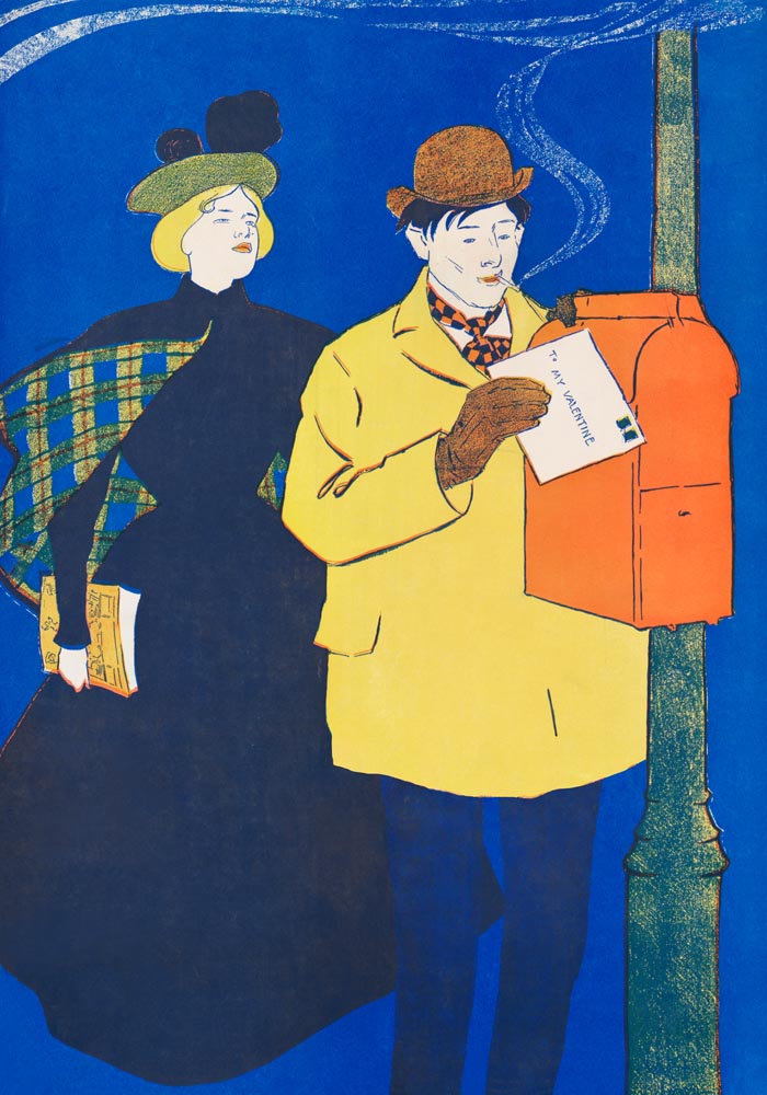 Man and Woman Sending Letter – Vintage Poster by Edward Penfield — Ansicht 3