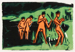 Bathers Throwing Reeds by Ernst Kirchner – Fine Art Print | Premium Canvas | Expressionism