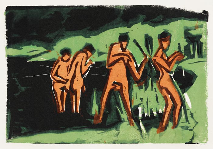 Bathers Throwing Reeds by Ernst Kirchner – Fine Art Print on Canvas — Ansicht 4