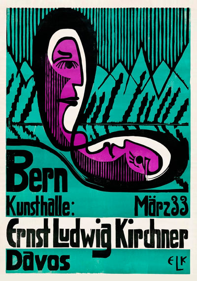 Bern Kunsthalle by Ernst Kirchner – Fine Art Print Expressionism Exhibition Poster