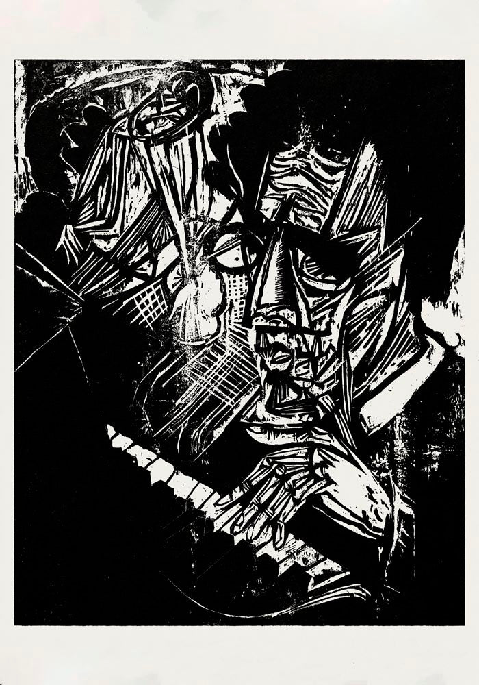 Composer Klemperer – Expressionistischer Holzschnitt Fine Art Print Kirchner — Ansicht 3