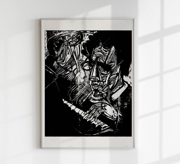 Composer Klemperer – Expressionistischer Holzschnitt Fine Art Print Kirchner