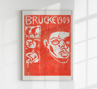 Expressionistisches Kirchner-Poster „Fourth Yearbook of the Brücke“ auf feinem Fine Art Canvas mit nachhaltigem Druck und matter Oberfläche.

