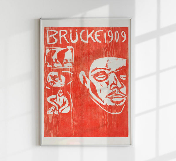 Fourth Yearbook of the Brücke by Ernst Kirchner – Expressionist Art Poster on Canvas