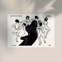 Nudes Dancing Around a Shadow – Ernst Kirchner Expressionist Woodcut Black and White — Ansicht 2