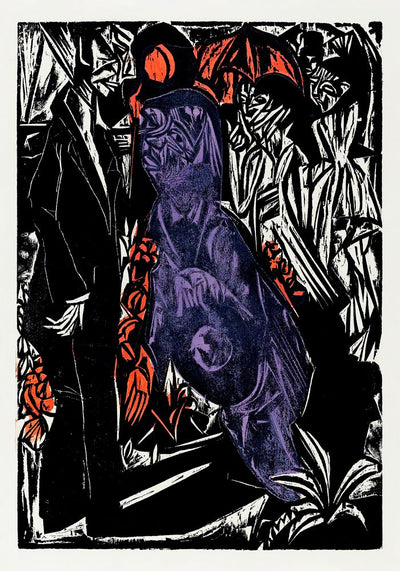 The Sale of His Shadow by Ernst Kirchner – Expressionist Graphic Fine Art Poster