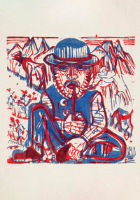 Smoking Peasant by Ernst Kirchner – Expressionismus Kunstdruck — Ansicht 3