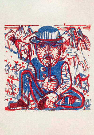 Smoking Peasant by Ernst Kirchner – Expressionism Art Print