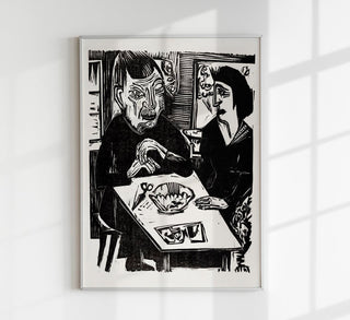 Old and Young Woman by Ernst Kirchner – Expressionist Art Poster