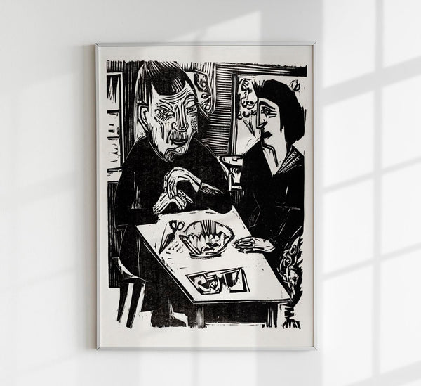Old and Young Woman by Ernst Kirchner – Expressionist Art Poster