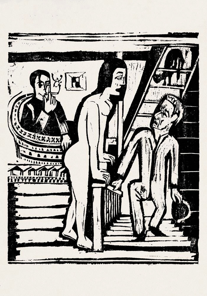 The Visit by Ernst Kirchner – Kunstdruck Lithografie — Ansicht 3