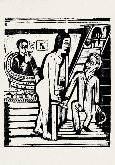 The Visit by Ernst Kirchner – Art Print Lithograph