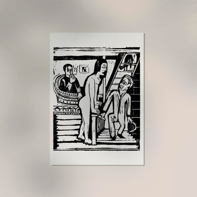 The Visit by Ernst Kirchner – Art Print Lithograph