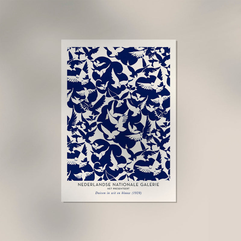 Doves in White and Blue – Art Exhibition Poster | Fine Art Print — Ansicht 3