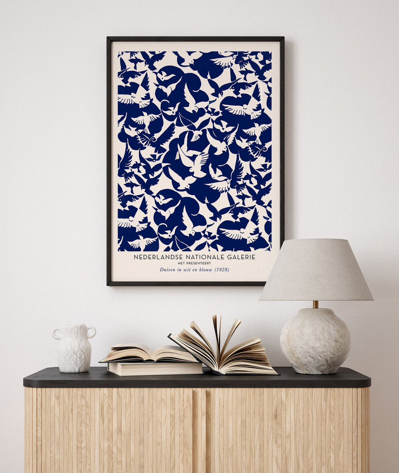 Doves in White and Blue – Art Exhibition Poster | Fine Art Print — Ansicht 2