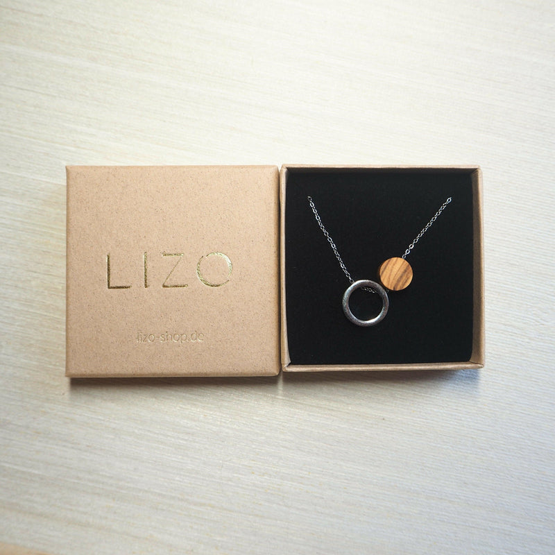 Necklace Olive Wood & Circle – Handmade in Cologne — Ansicht 4