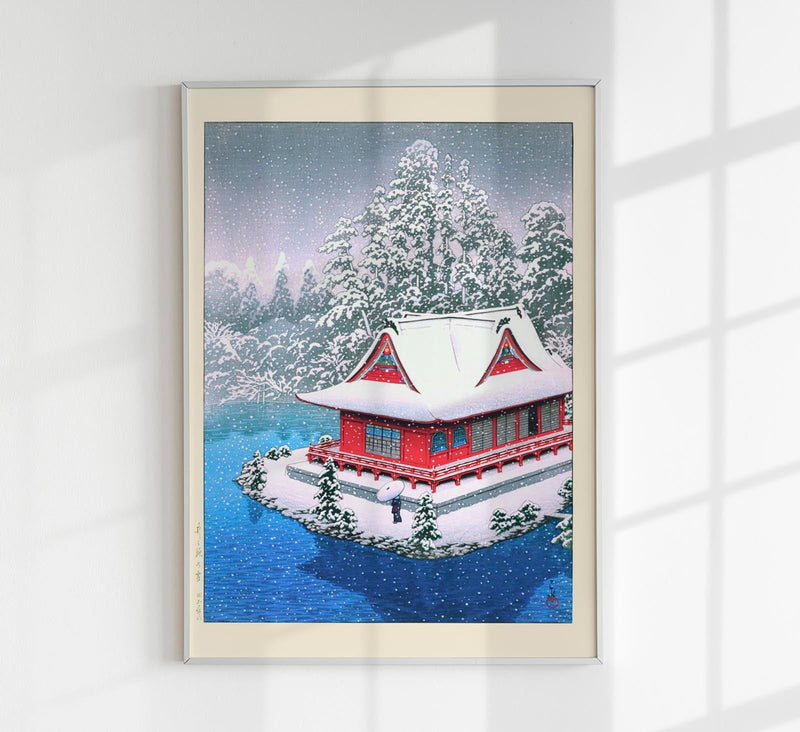 Snow at Inokashira – Fine Art Print Japanische Holzschnittkunst Hasui Kawase — Patroa Studio
