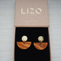 Olive Wood Half Moon Drop Earrings – Handmade in Cologne