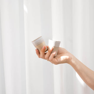 Aalina Komplett-Set – Steingut | Handgefertigt | Beige-Weiß