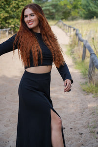 Lya Crop Jumper Black - Organic Cotton, Handmade, B-Stock — Ansicht 6