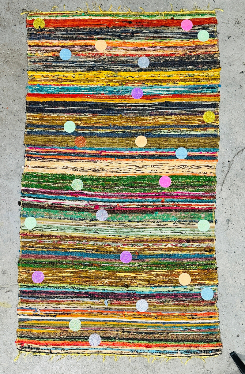 Balls Rug Hand-Printed Recycled Fabrics 180 x 105 cm — Ansicht 5