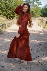 Marleen Crop Pullover sienna – Cord knit jumper with balloon sleeves — Ansicht 3