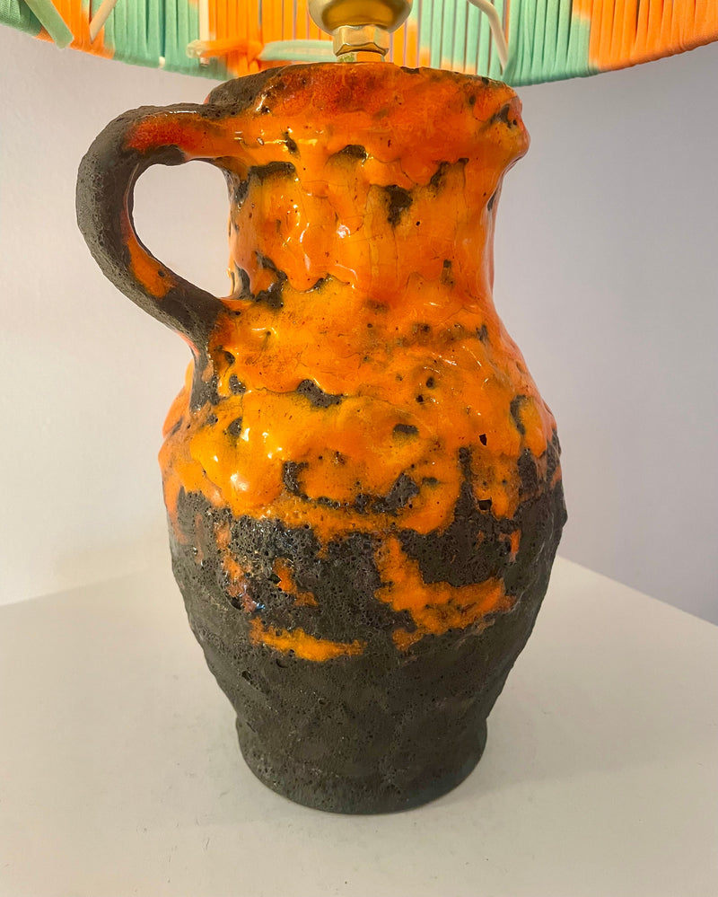 Kabellose Vasenlampe aus West German Pottery – Fat Lava Krug | Pop Weave Collection — Ansicht 4