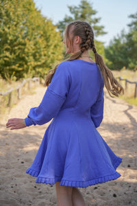 KAYLA Kleid Violet Blue – Bio-Baumwolle, taillenbetont — Ansicht 2