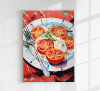 Burrata and Tomatoes Art Print – Poster von Patroa Studio — Ansicht 1