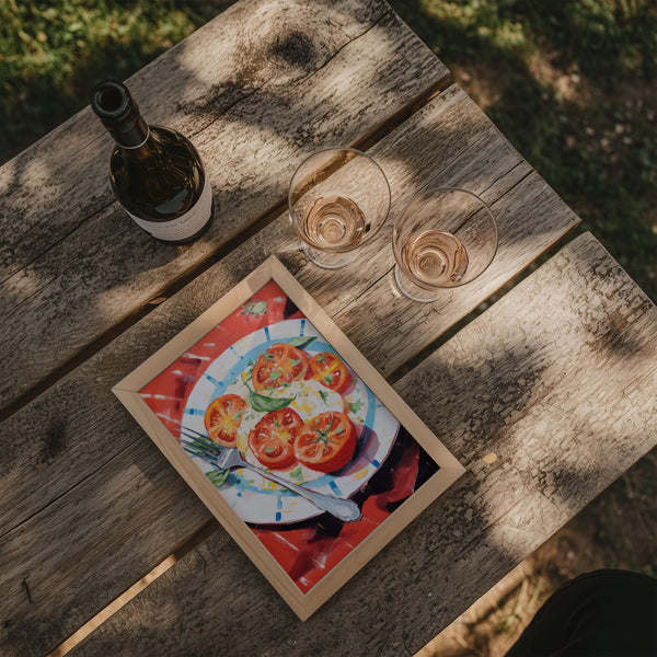 Burrata and Tomatoes Art Print – Poster von Patroa Studio