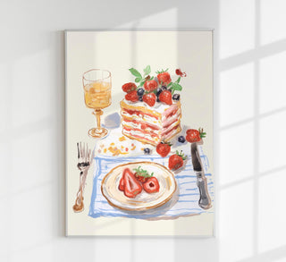 Berries and the cake Art Print – Poster von Patroa Studio